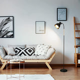 Anten Giraffe | Schwenkbare Stehlampe Schwarz | E27 Fassung MAX 60W | Höhe 159CM | Retro Metall-Stehleuchte | 1 Flammig | Für Wohnzimmer, Schlafzimmer und Arbeitszimmer [Energieklasse A+]