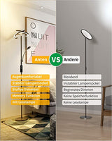 Anten KAKA | Stehlampe LED Dimmbar | Schwarz Stehleuchte 20W mit flexibler 7W Leselampe | Modern deckenfluter mit fernbedienung 2000LM mit 4 Farbtemperatur für Wohnzimmer, Schlafzimmer, Büro, Hotel